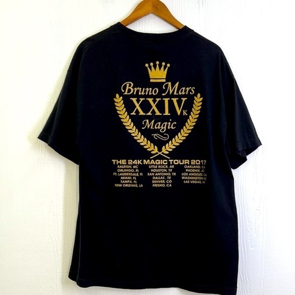 Alstyle Classic - Bruno Mars XXIV Magic Tour 2017 Graphic Short Sleeve Shirt XL - Picture 8 of 9